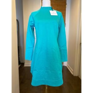 NWT CHLOE KRISTYN Women's Turquoise Mock Neck Long Sleeve Dress Size S